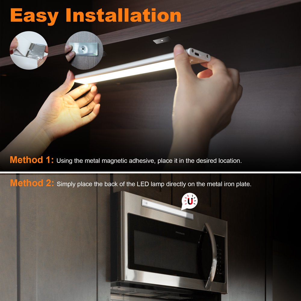 9.4in Rechargeable Closet/Under Cabinet Lights with Motion Sensor (Set of 2)