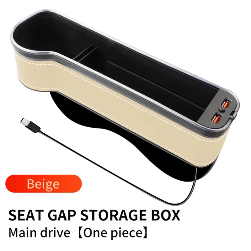 Color Changing LED Cup Holder/Crevice Storage with 2 Usb Charge Ports