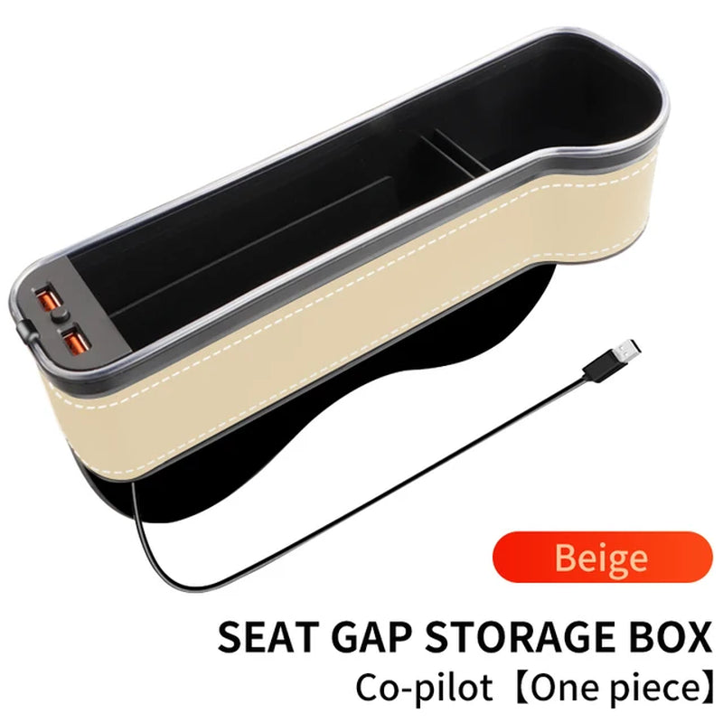 Color Changing LED Cup Holder/Crevice Storage with 2 Usb Charge Ports