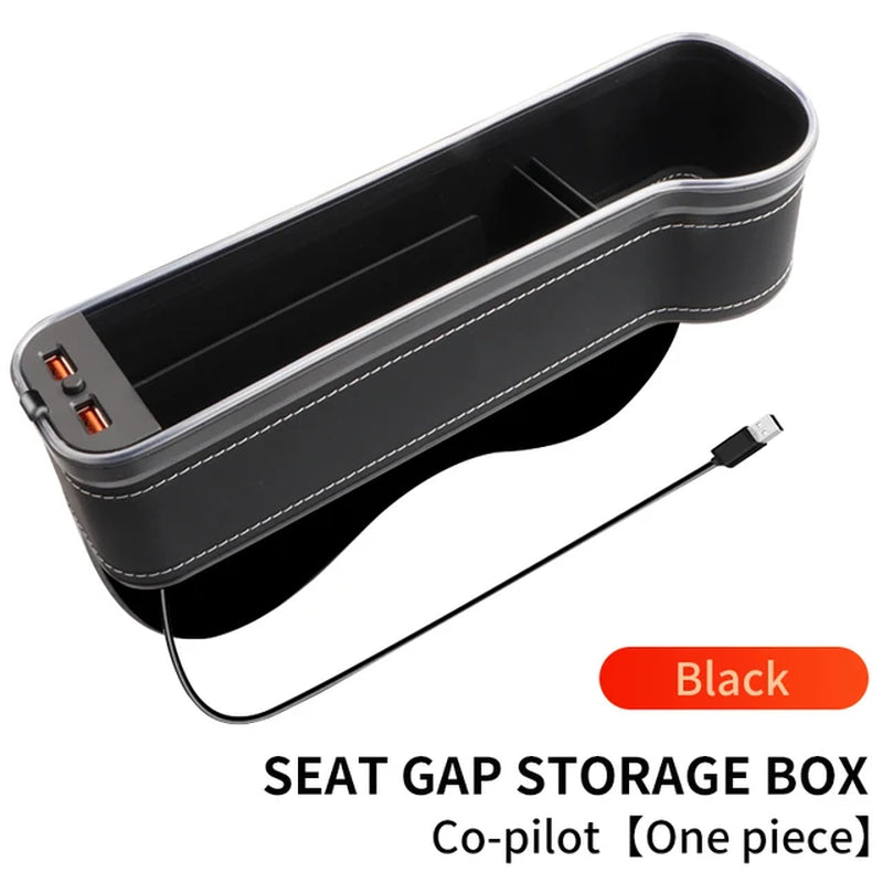 Color Changing LED Cup Holder/Crevice Storage with 2 Usb Charge Ports