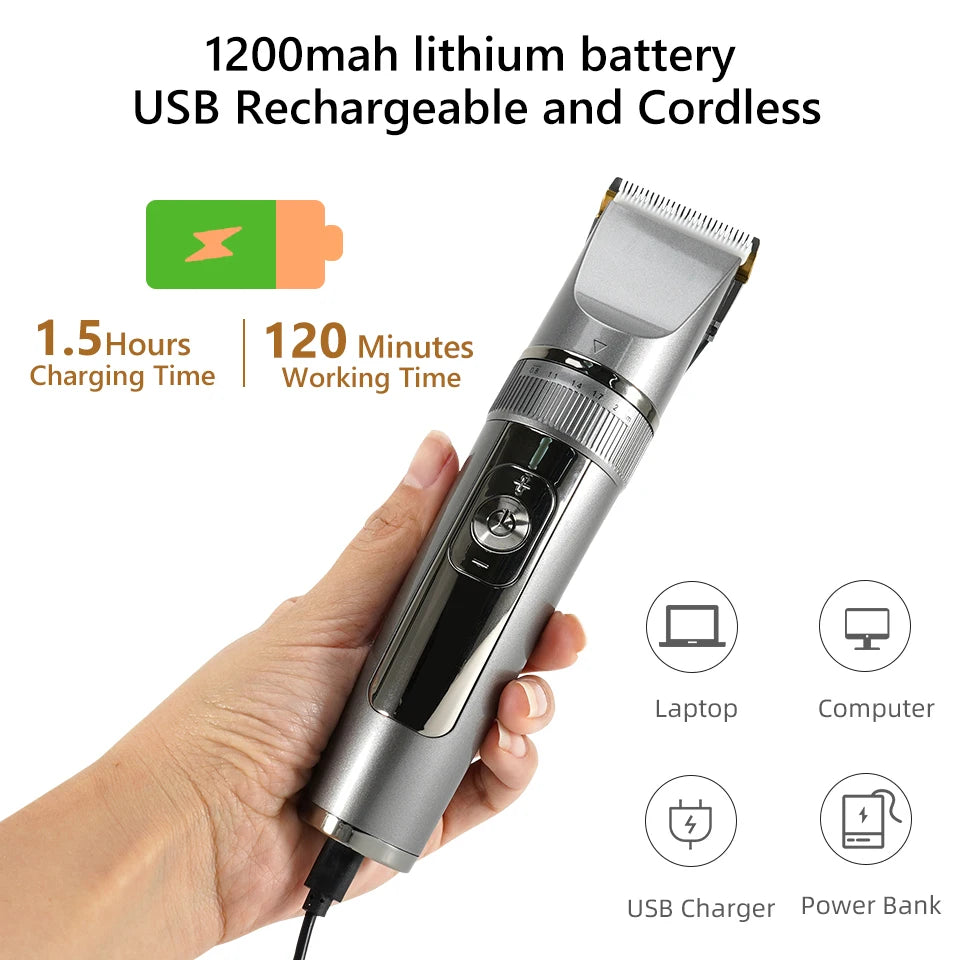 Full Body Cordless Hair Trimmer with Ceramic Blade