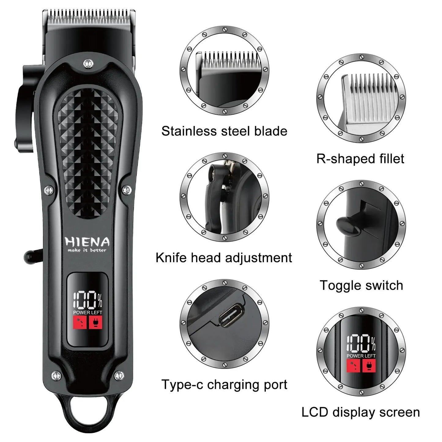 Barber Style Rechargeable Hair Clipper/Trimmer