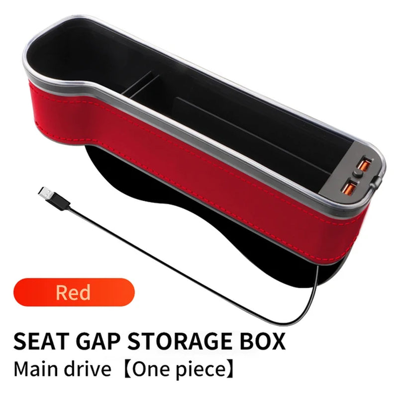 Color Changing LED Cup Holder/Crevice Storage with 2 Usb Charge Ports