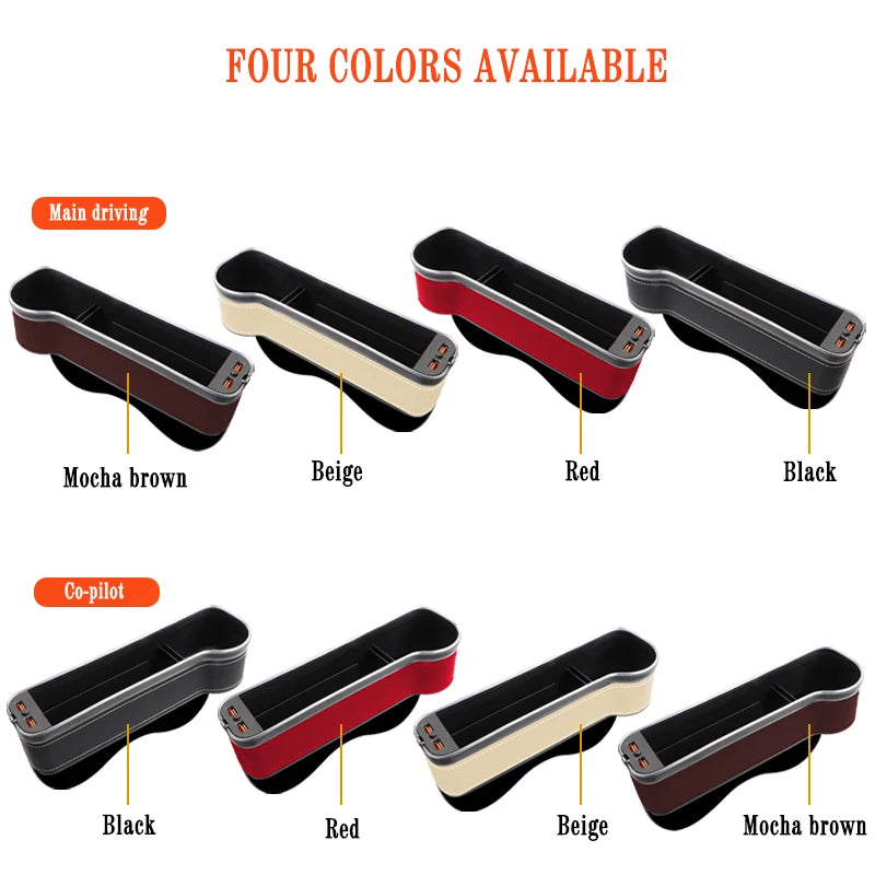 Color Changing LED Cup Holder/Crevice Storage with 2 Usb Charge Ports