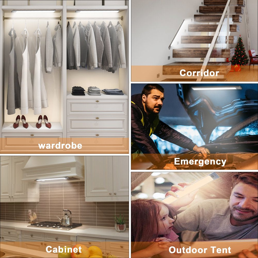 9.4in Rechargeable Closet/Under Cabinet Lights with Motion Sensor (Set of 2)