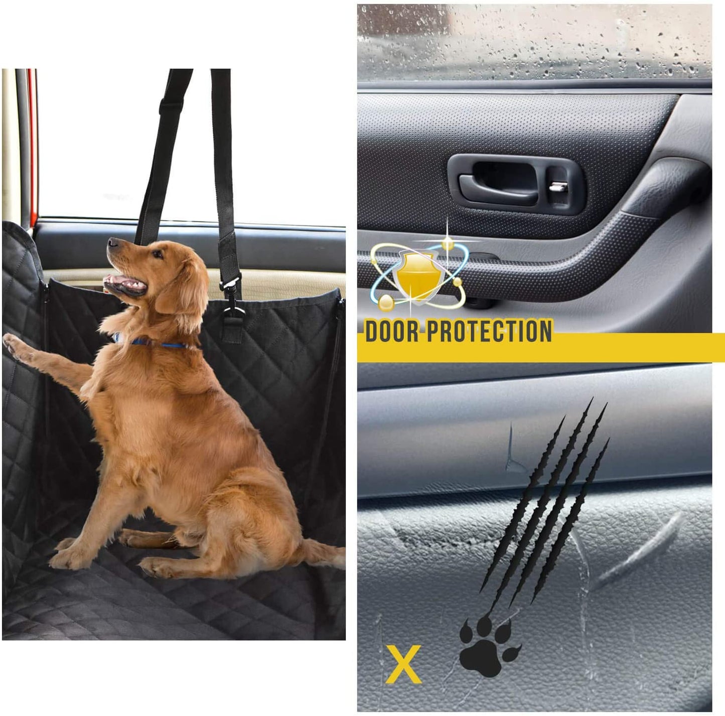 Waterproof Rear Seat Pet Hammock with Mesh - Standard Size