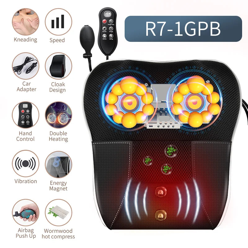 Jinkarui Portable Heating Shiatsu Body Massaging Pillow