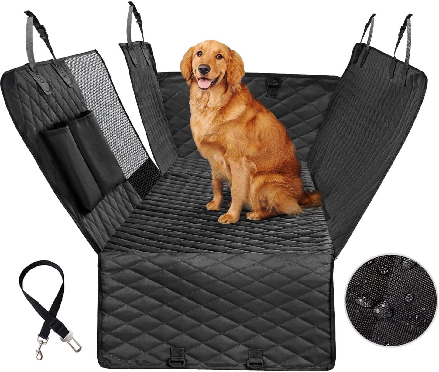 Waterproof Rear Seat Pet Hammock with Mesh - Standard Size