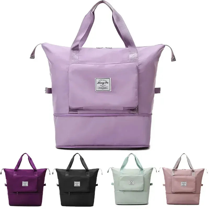 2023 Stylish Expandable Folding Travel Bag with Dry Wet Separation