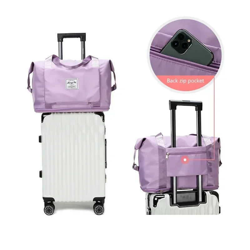 2023 Stylish Expandable Folding Travel Bag with Dry Wet Separation
