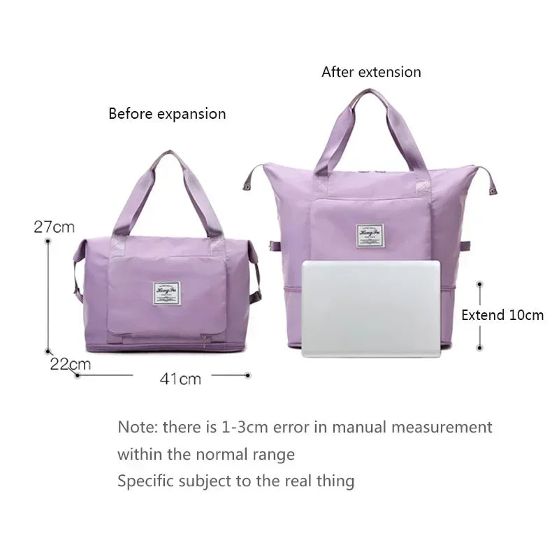 2023 Stylish Expandable Folding Travel Bag with Dry Wet Separation