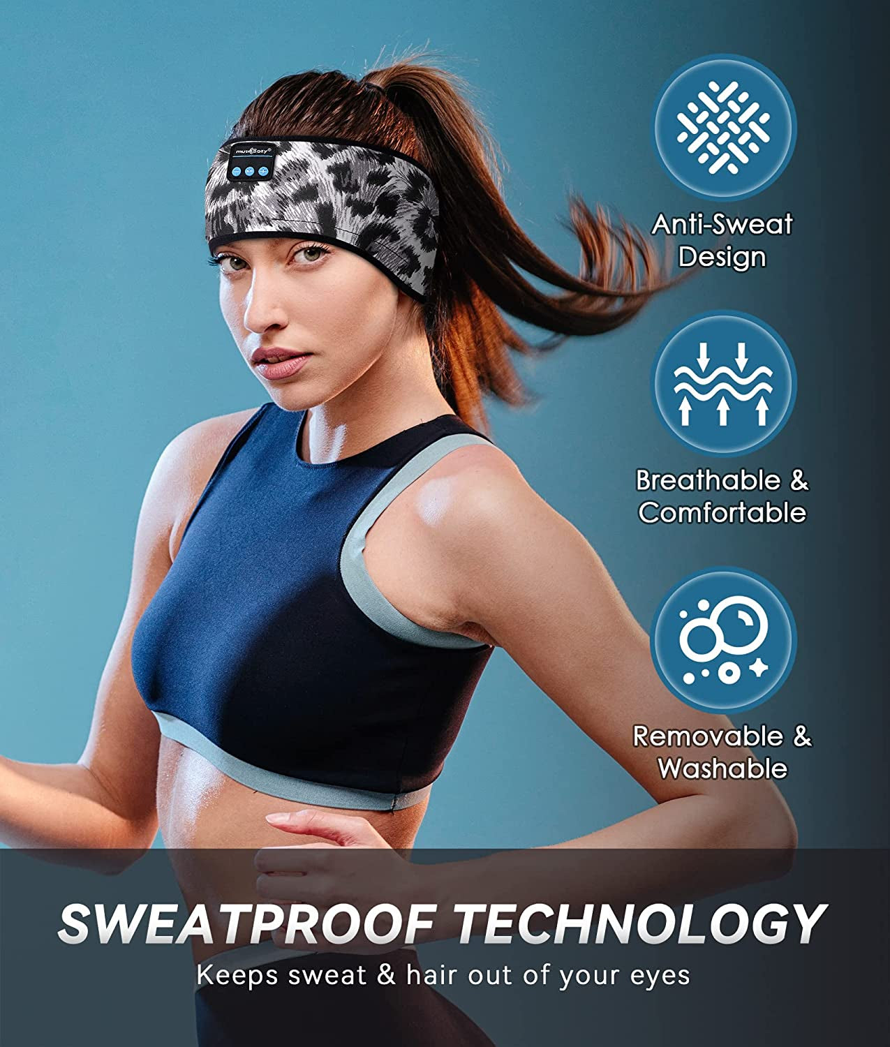 Bluetooth 5.2 Headband for Exercising or Sleeping Eye Mask