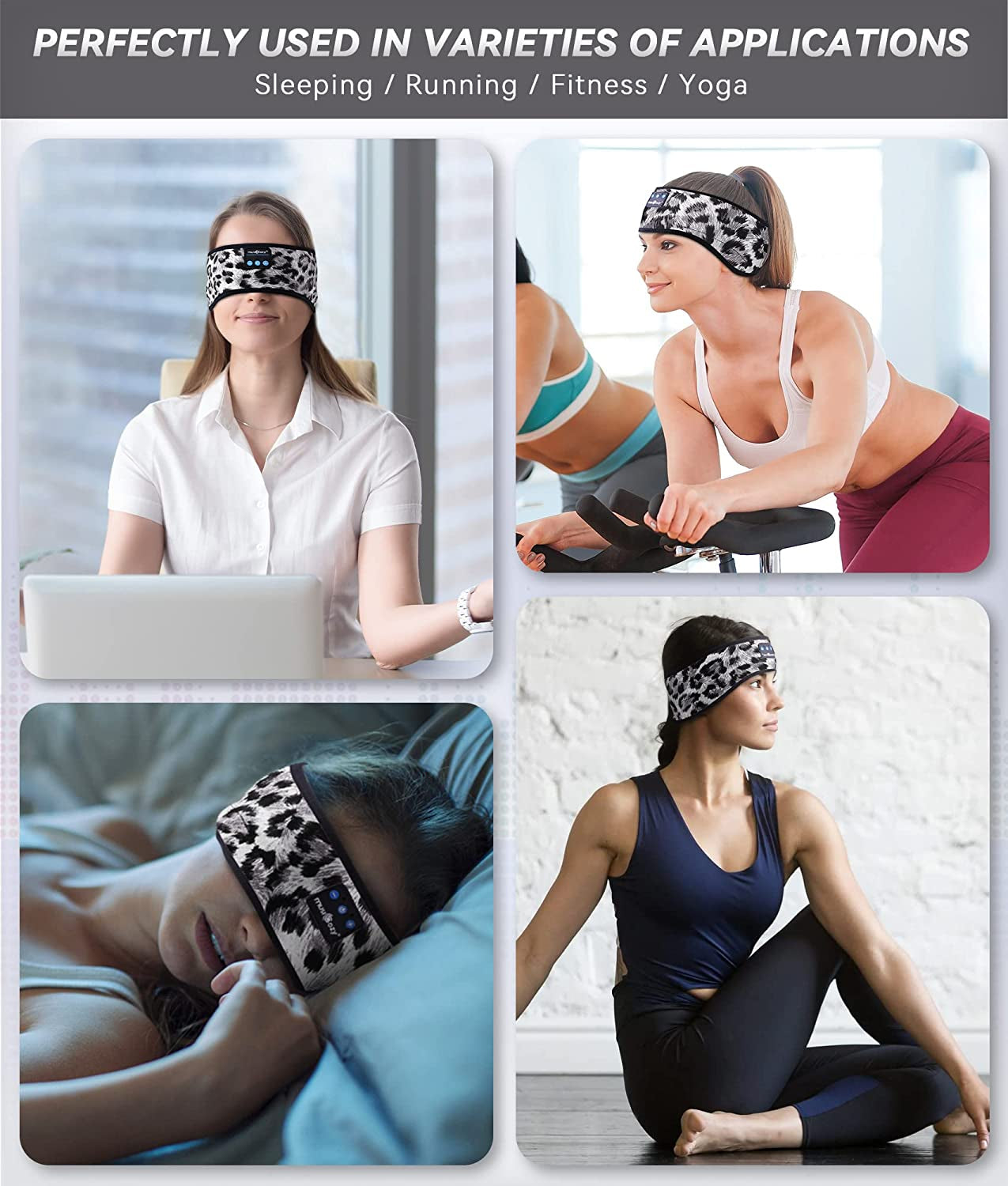 Bluetooth 5.2 Headband for Exercising or Sleeping Eye Mask