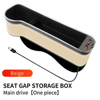 Color Changing LED Cup Holder/Crevice Storage with 2 Usb Charge Ports